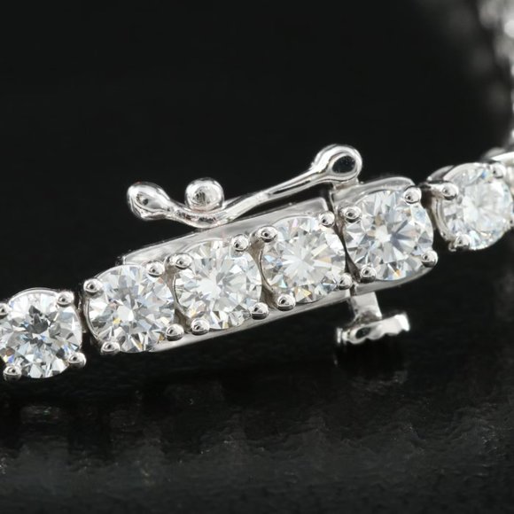14k White Gold 7 CTW Diamond Tennis Bracelet - Picture 7 of 8